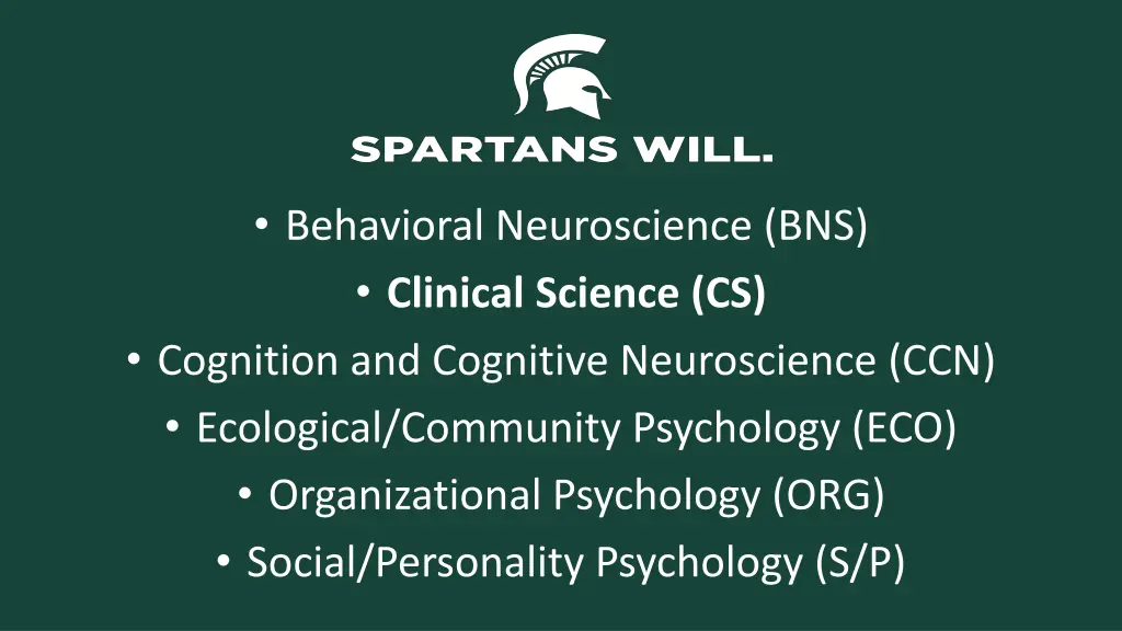 behavioral neuroscience bns clinical science