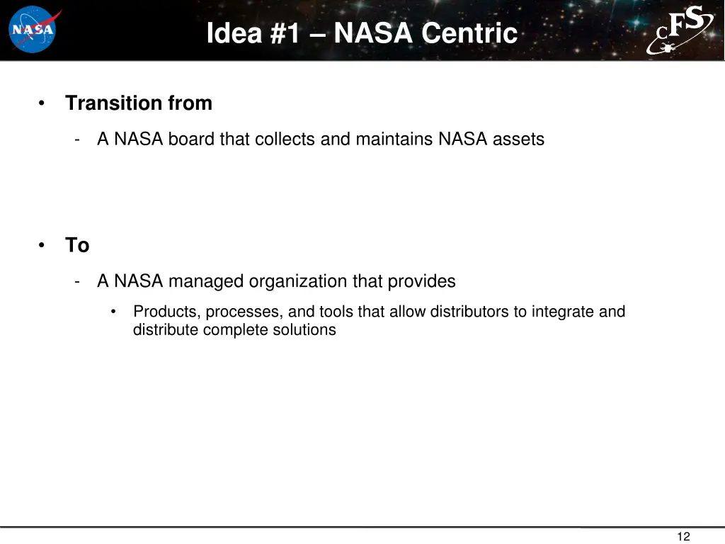 idea 1 nasa centric