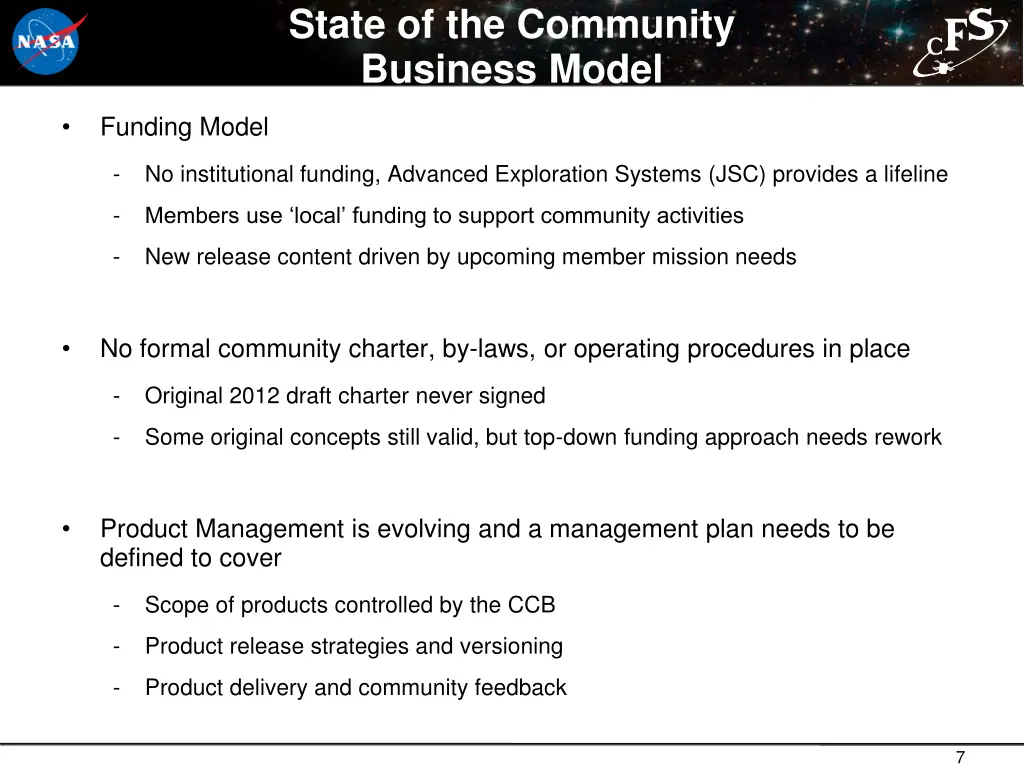 state of the community business model