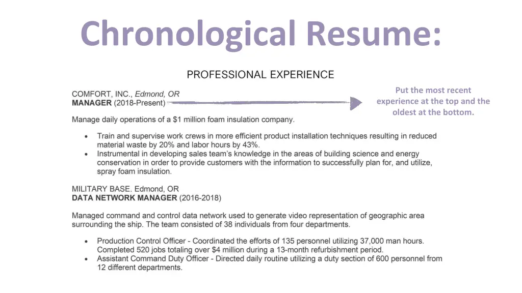 chronological resume 1