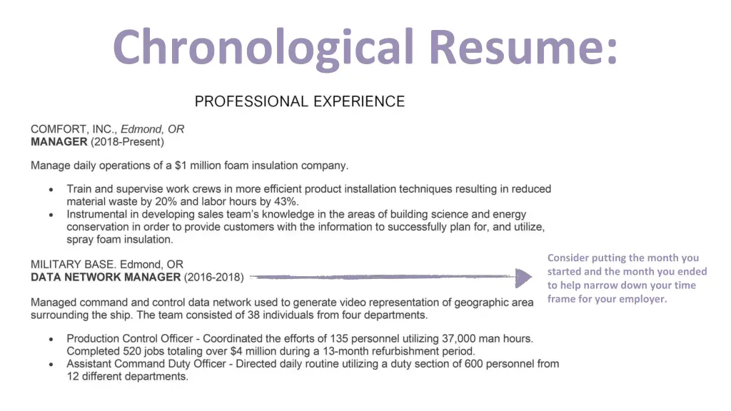 chronological resume 2