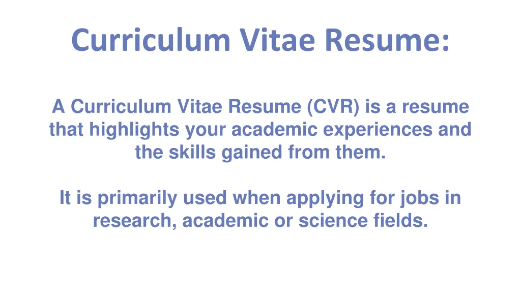 curriculum vitae resume