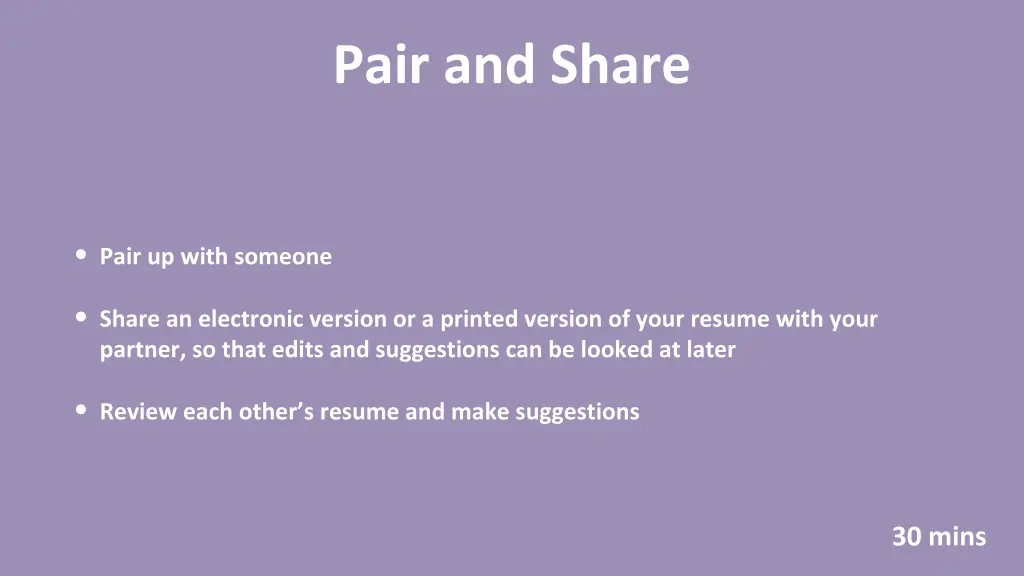 pair and share