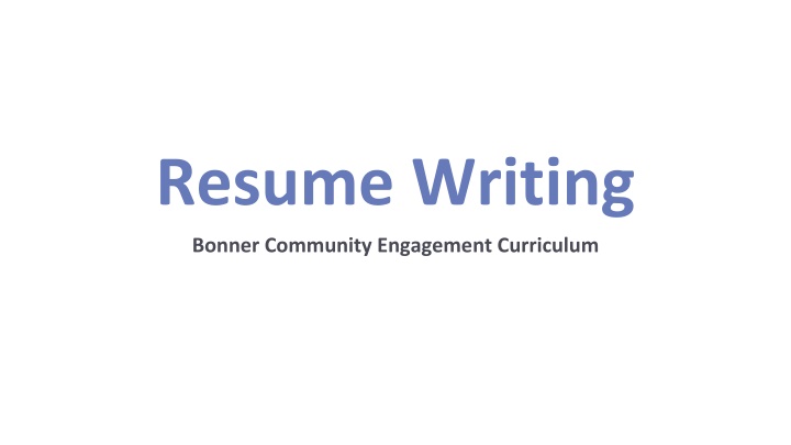 resume writing