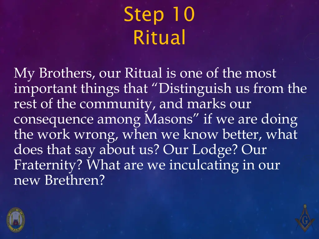 step 10 ritual