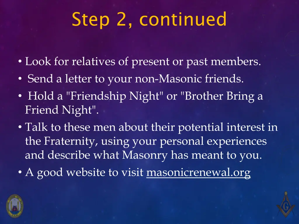 step 2 continued