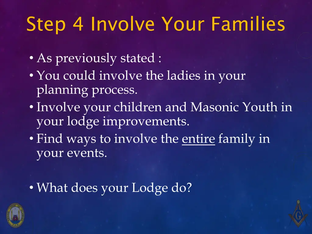 step 4 involve your families