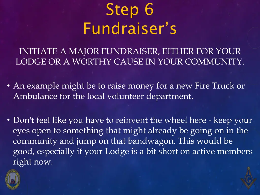 step 6 fundraiser s