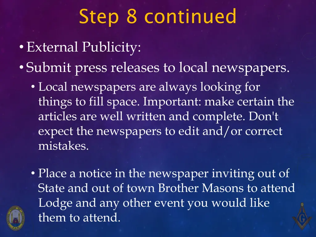 step 8 continued