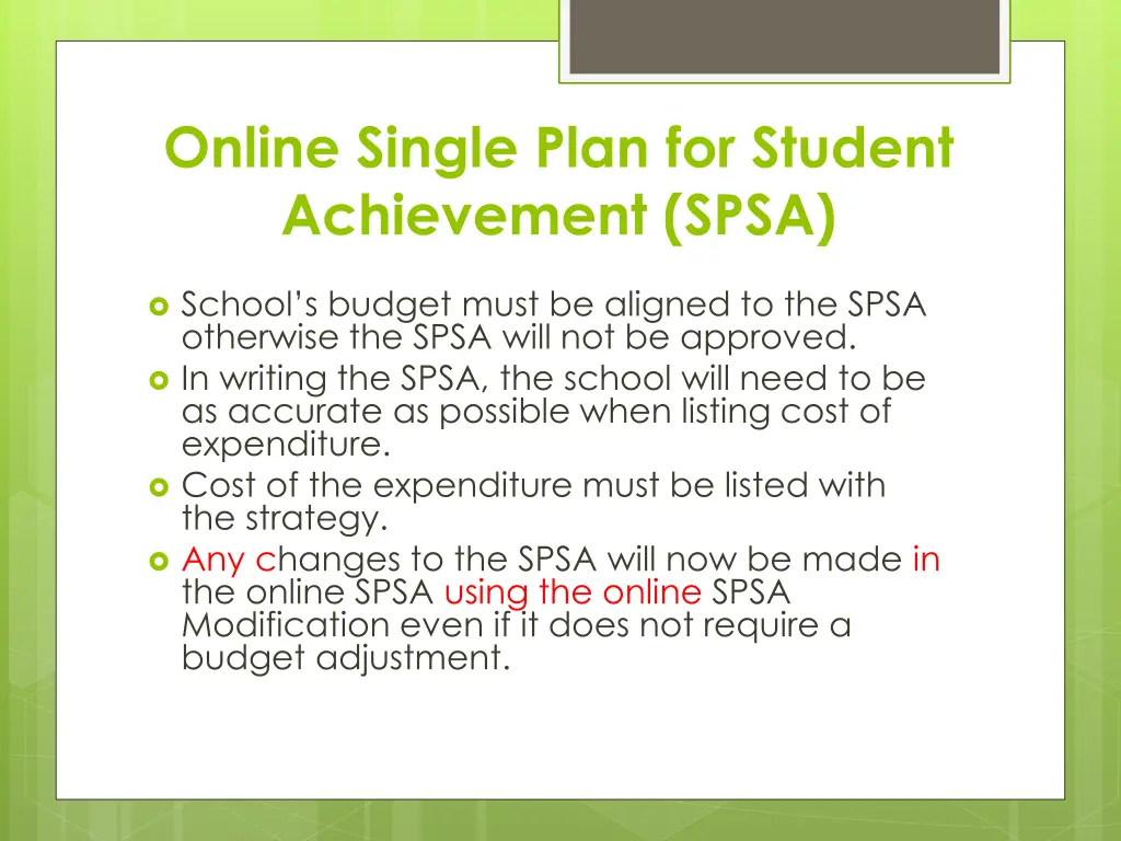 online single plan for student achievement spsa