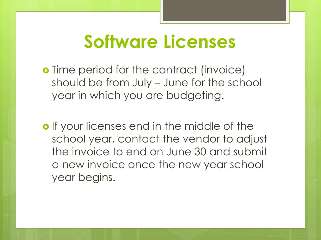 software licenses