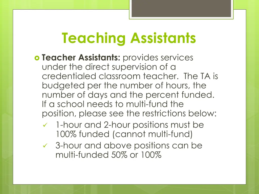 teaching assistants