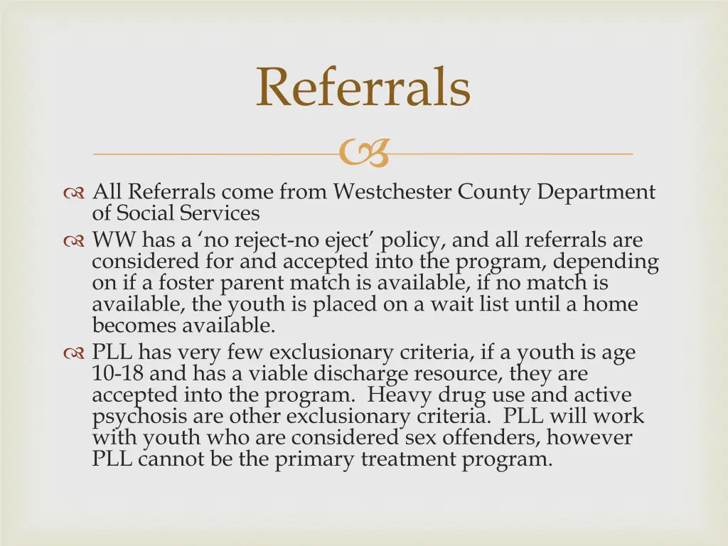 referrals