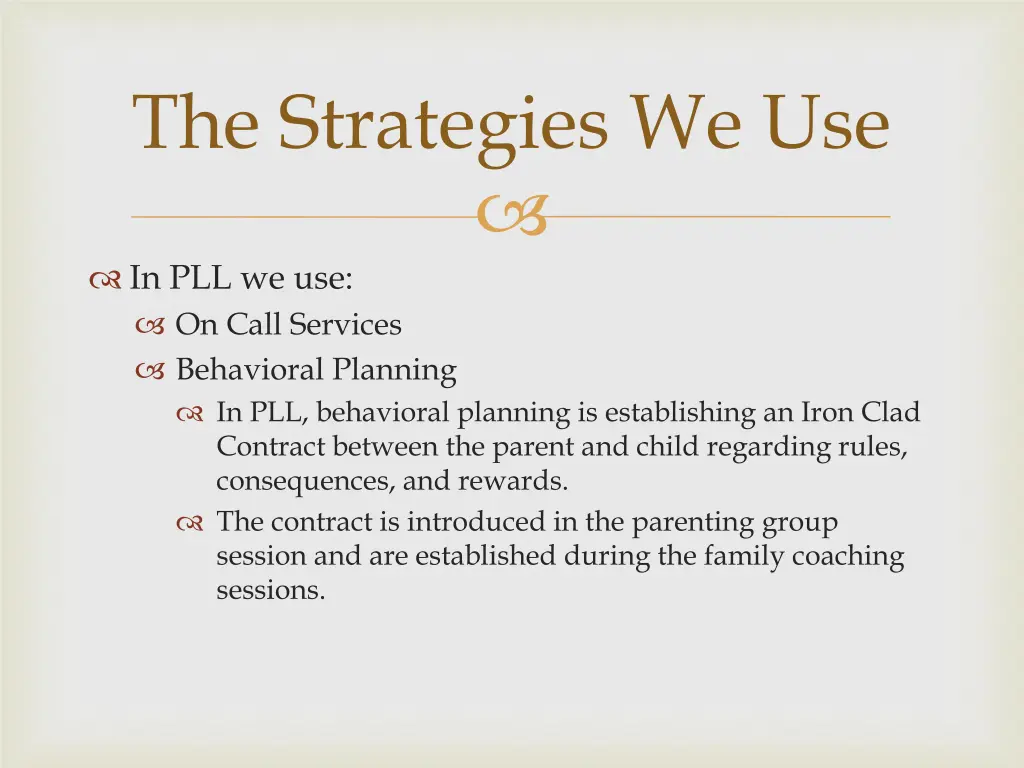 the strategies we use 1