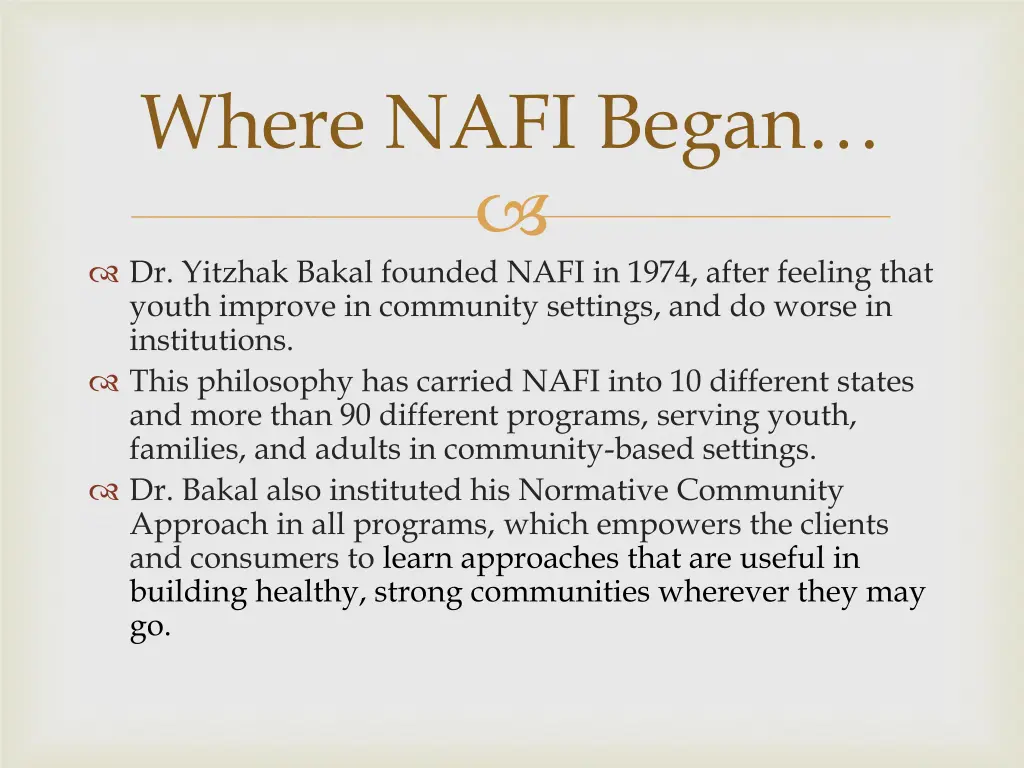 where nafi began