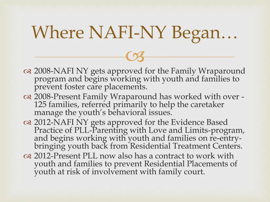 where nafi ny began 1