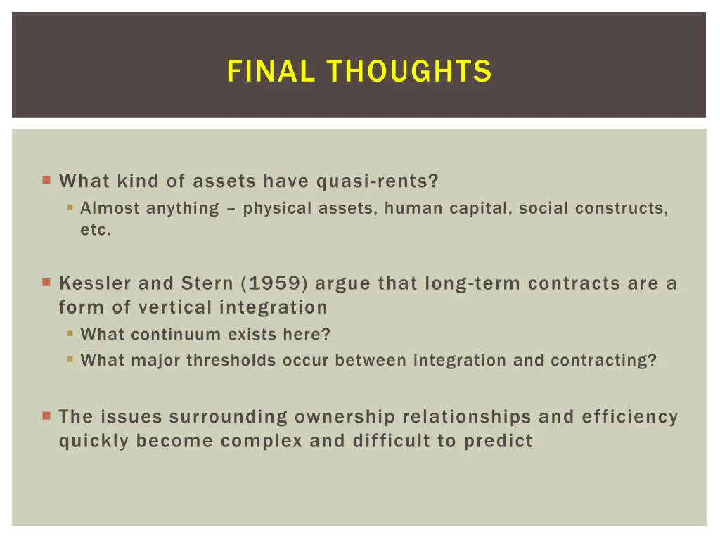 final thoughts