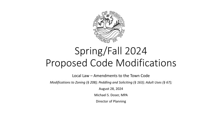 spring fall 2024 proposed code modifications