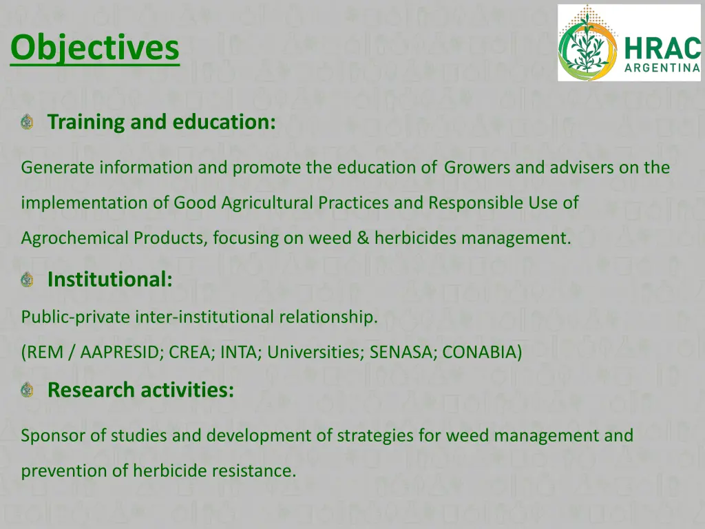 objectives