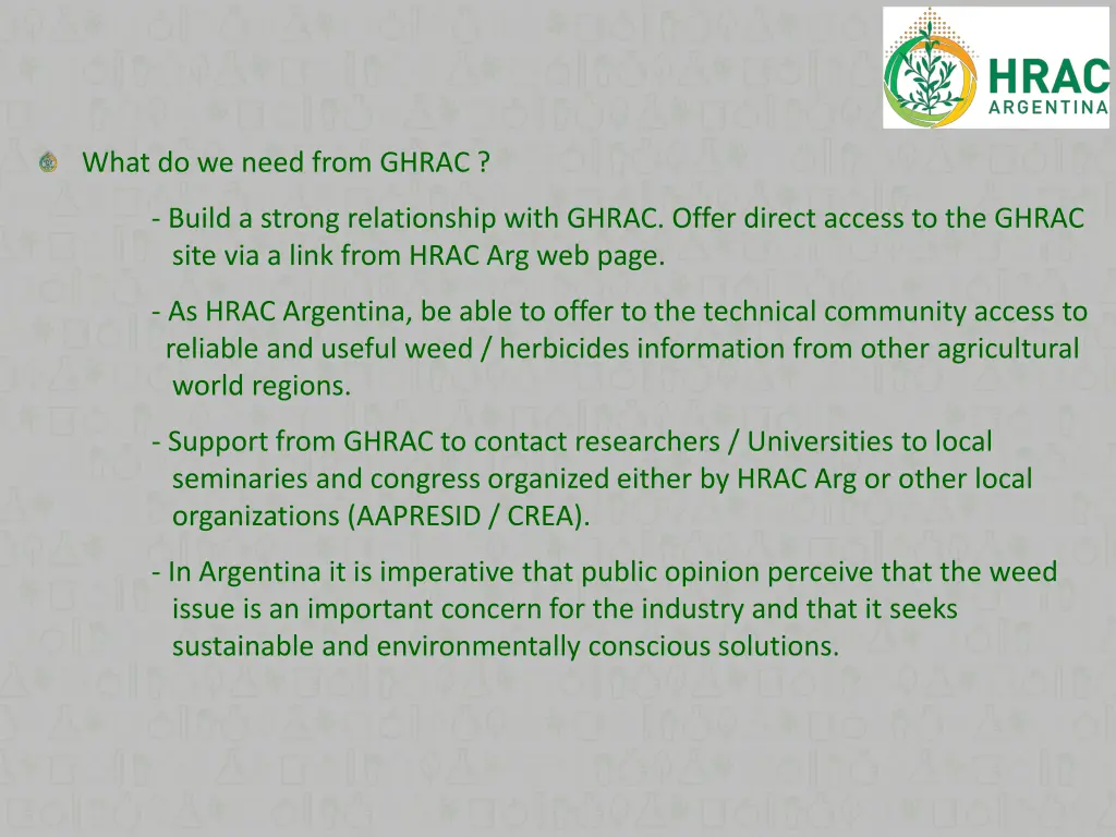what do we need from ghrac