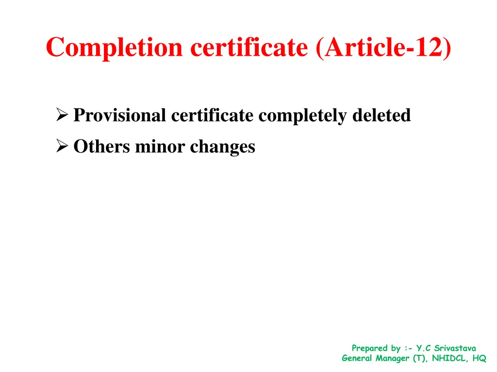 completion certificate article 12