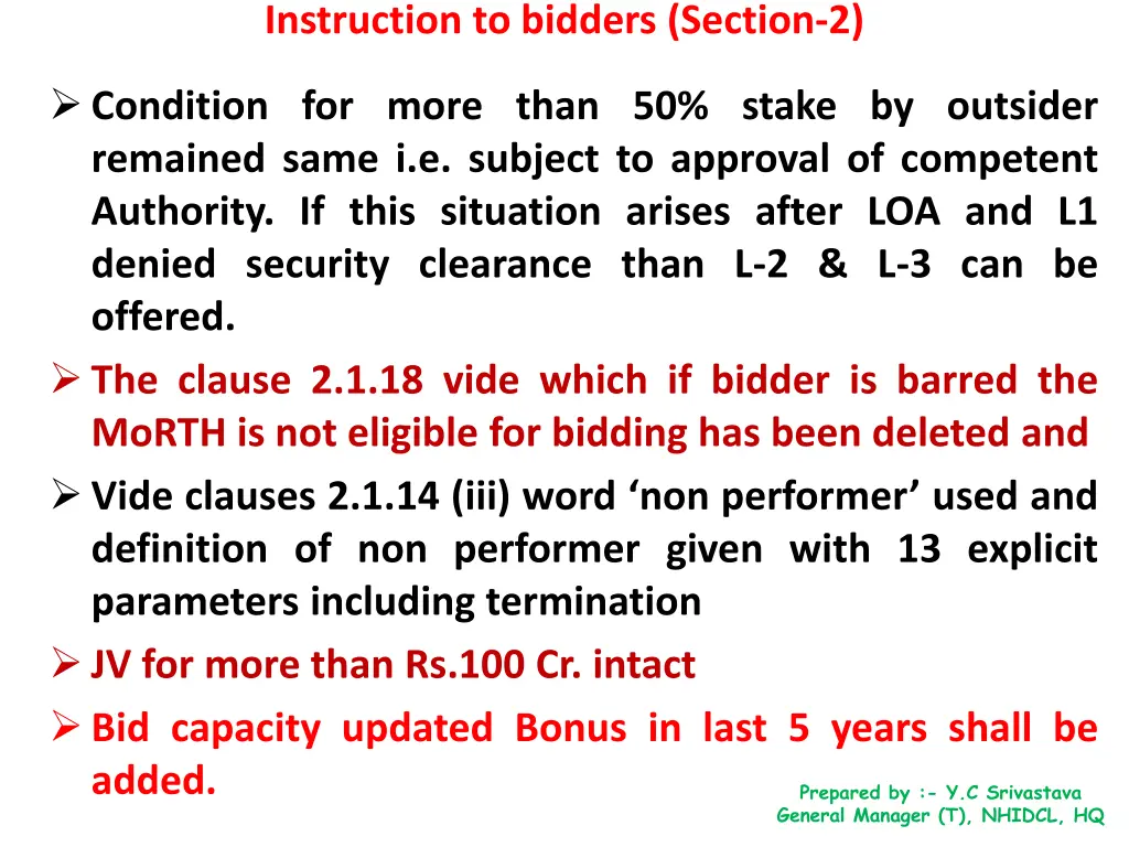 instruction to bidders section 2