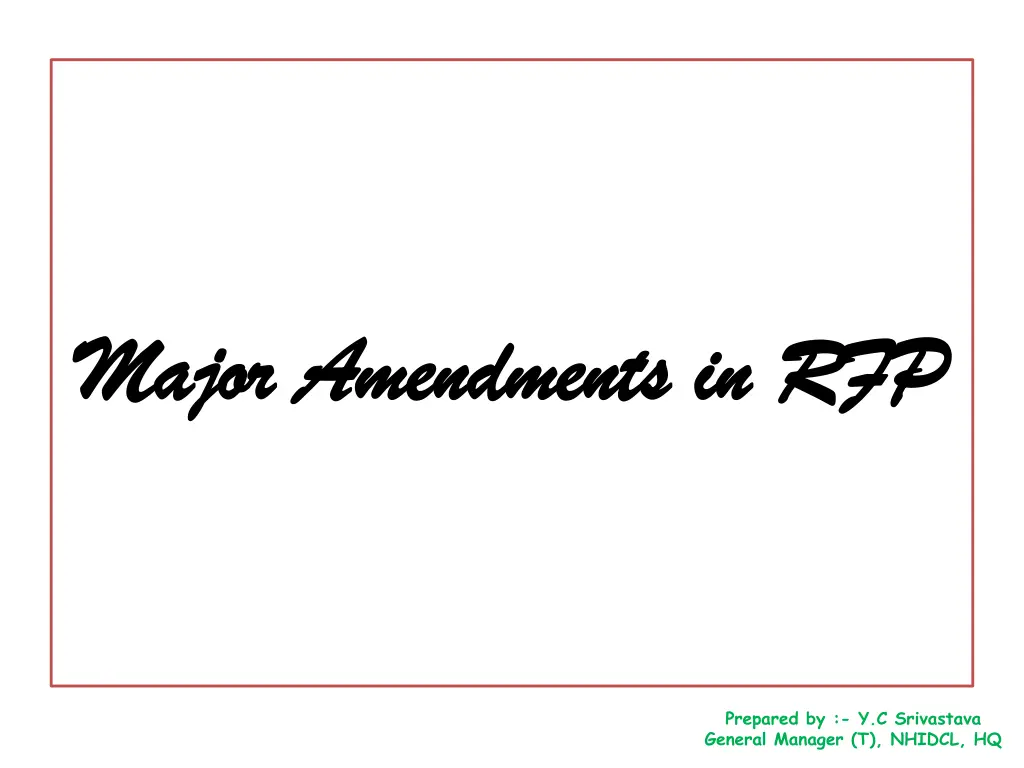 major amendments in rfp major amendments in rfp