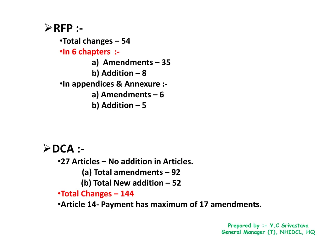 rfp total changes 54 in 6 chapters in appendices