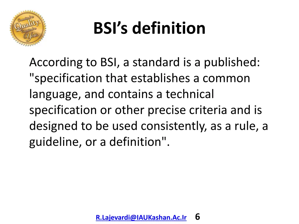 bsi s definition