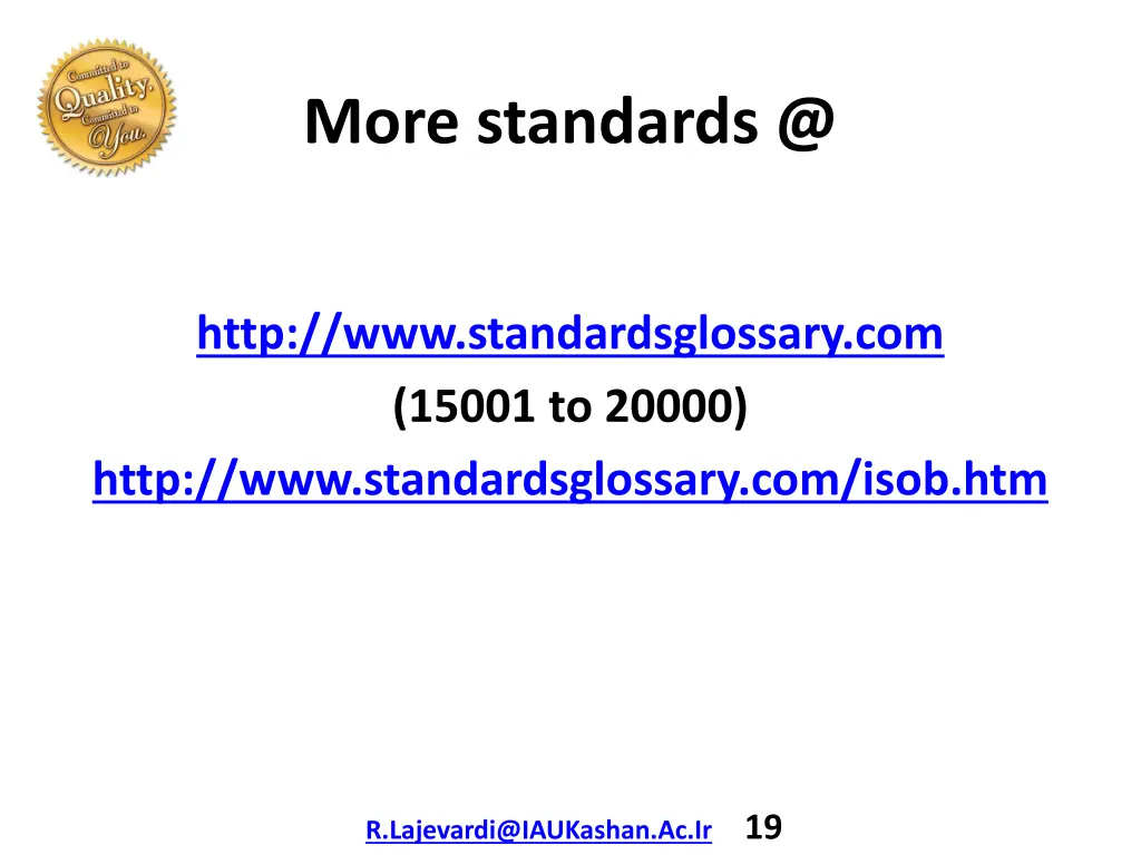 more standards @