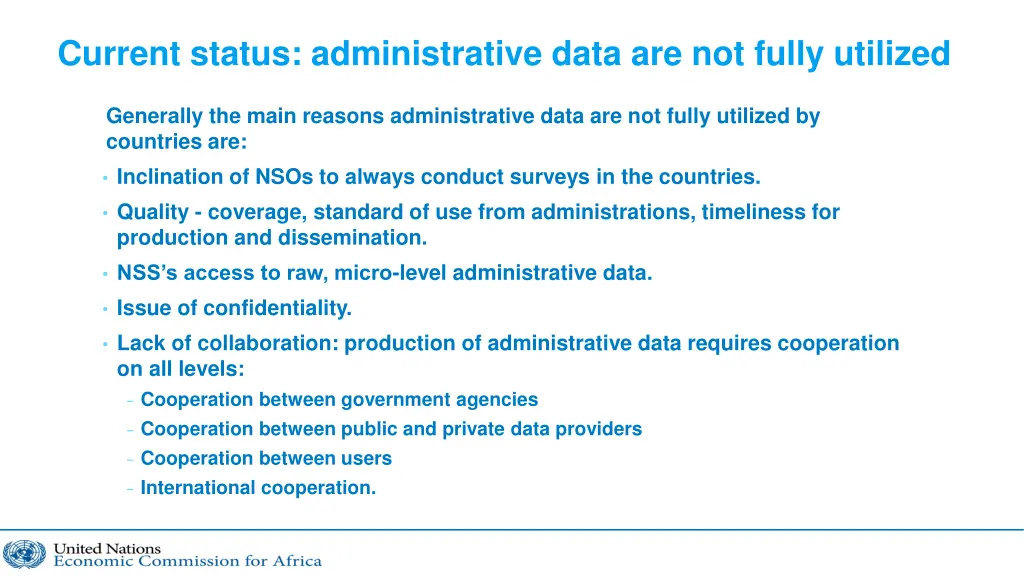 current status administrative data are not fully