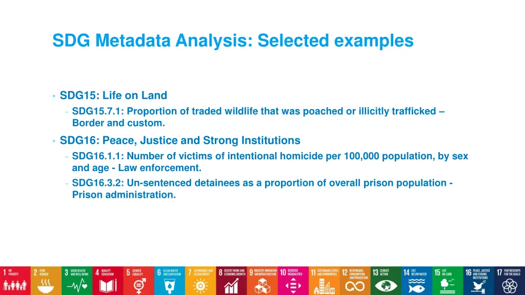 sdg metadata analysis selected examples 2