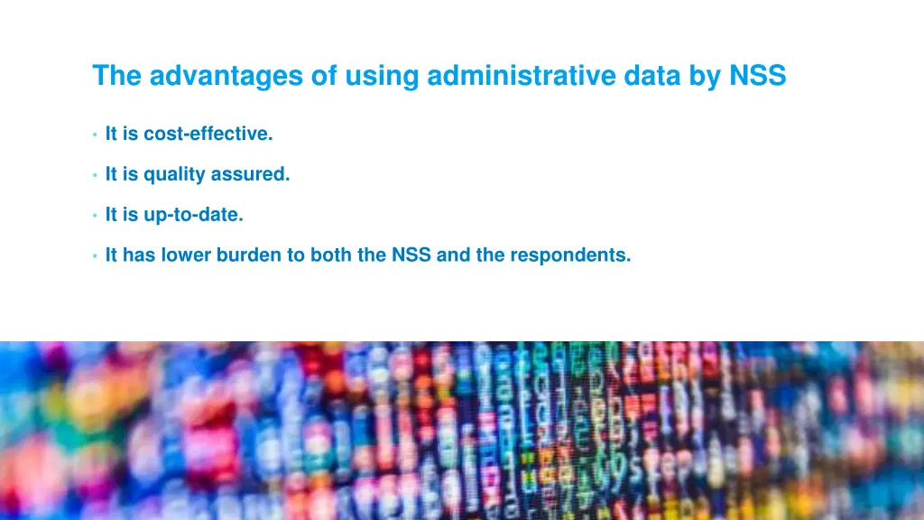 the advantages of using administrative data by nss