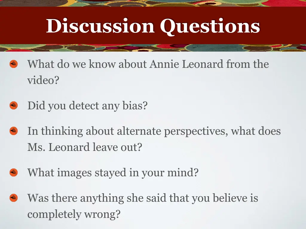 discussion questions