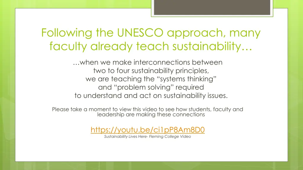 following the unesco approach many faculty