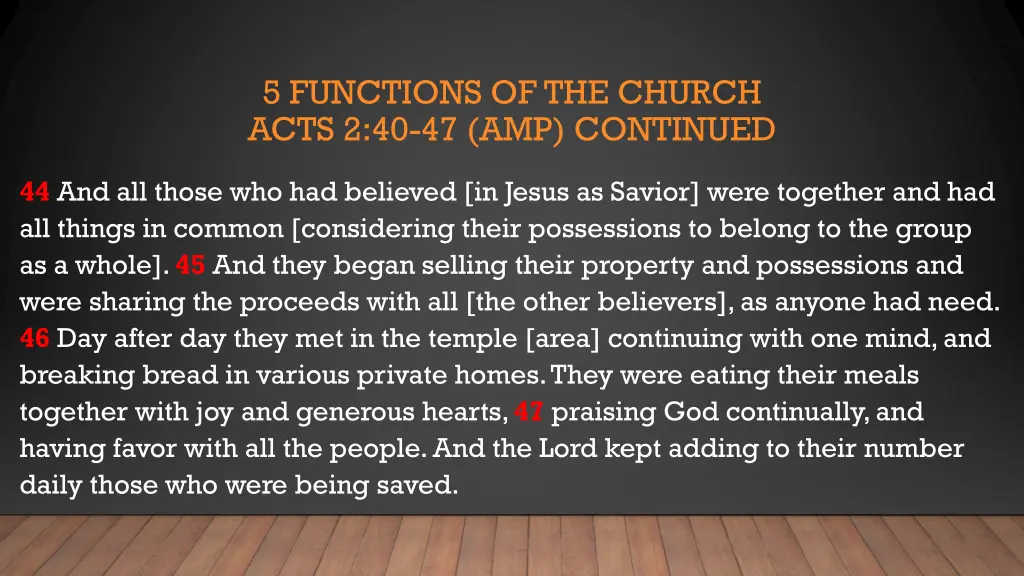 5 functions of the church acts