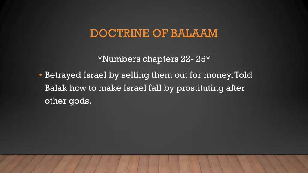 doctrine of balaam