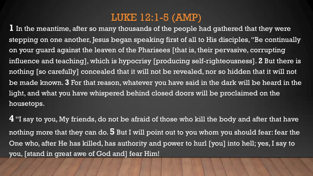 luke 12 1 5 amp