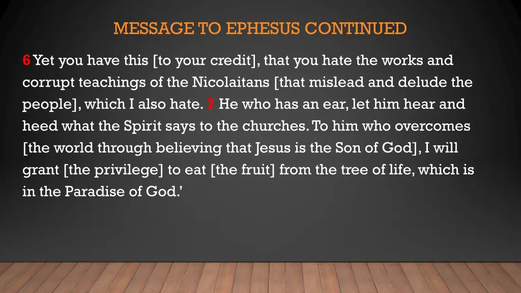message to ephesus continued 1