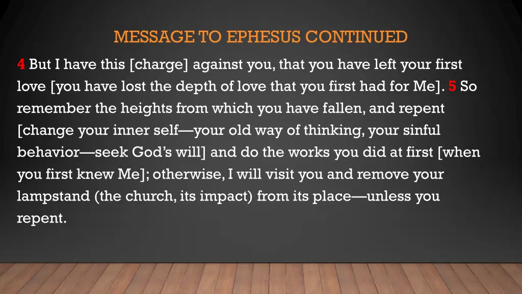 message to ephesus continued