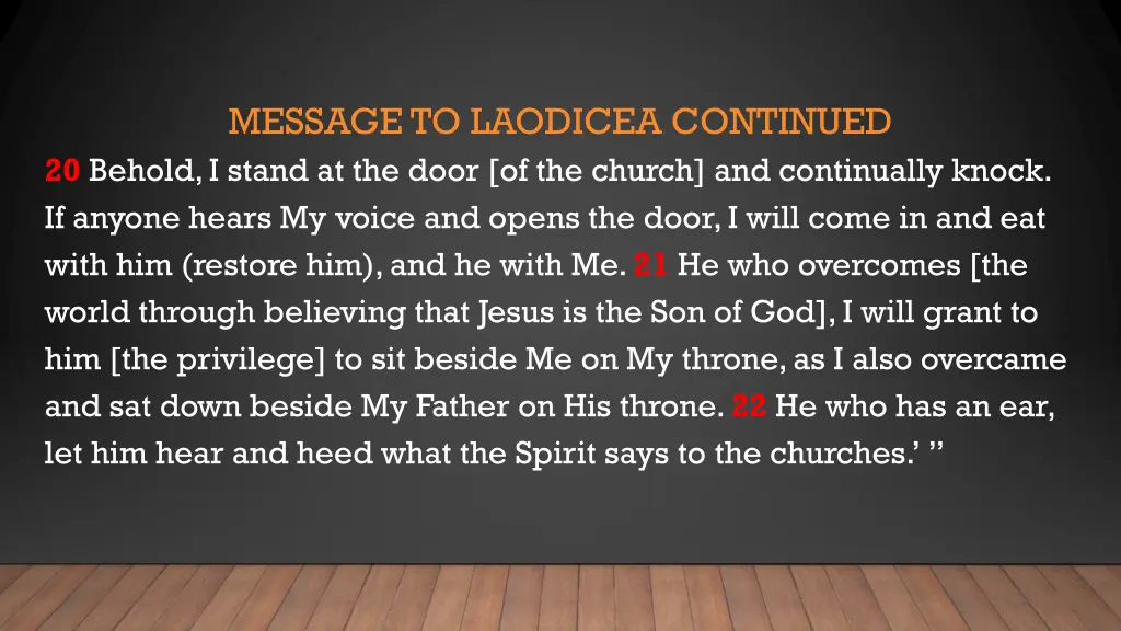 message to laodicea continued 20 behold i stand