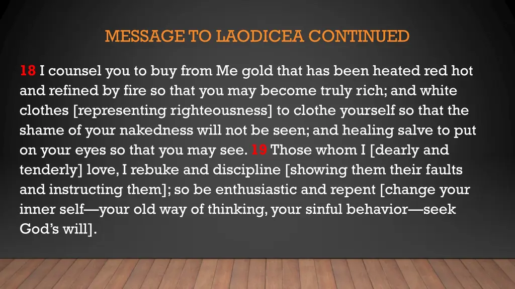 message to laodicea continued