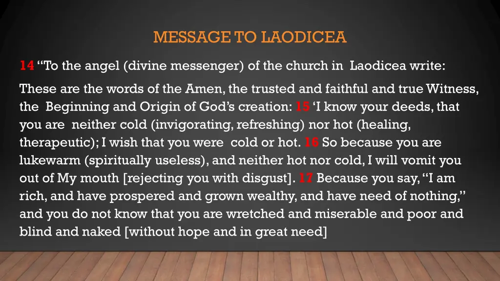 message to laodicea
