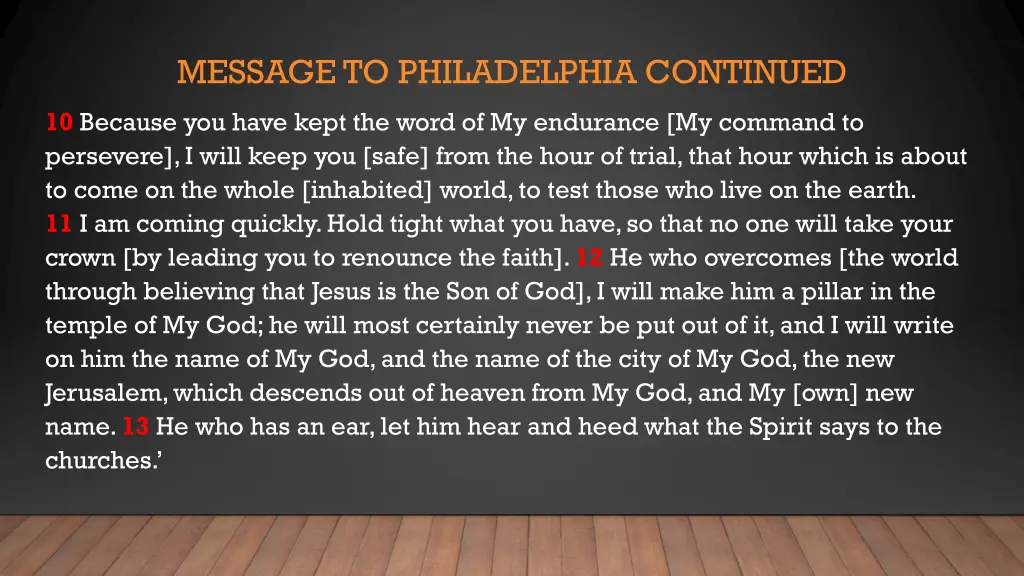 message to philadelphia continued