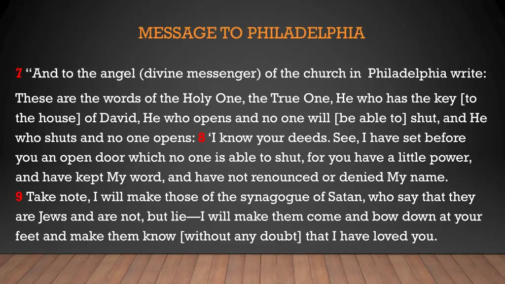 message to philadelphia