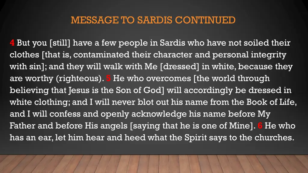 message to sardis continued