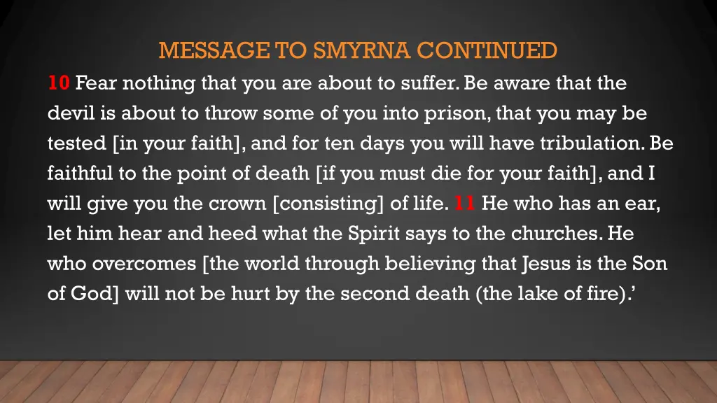 message to smyrna continued 10 fear nothing that