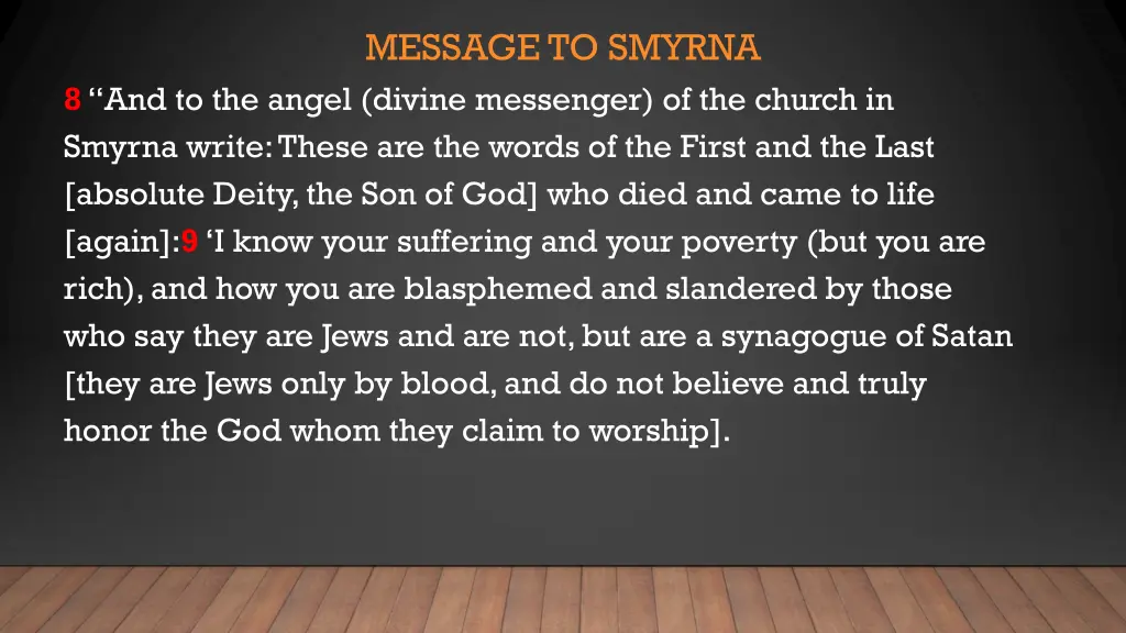 message to smyrna