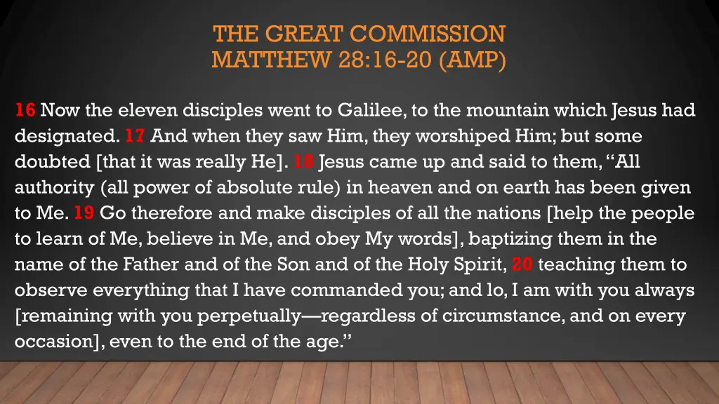 the great commission matthew 28 16 20 amp