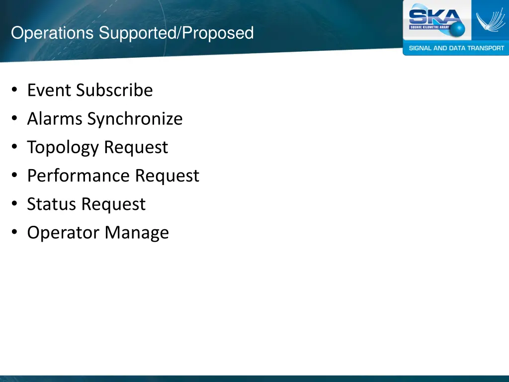 operations supported proposed